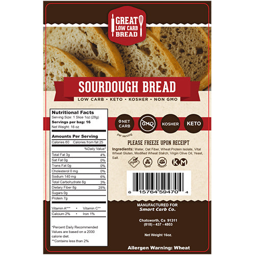 Sourdough Sliced Bread - 0g Net Carb, High in Protein, High Fiber, Non-GMO Online now