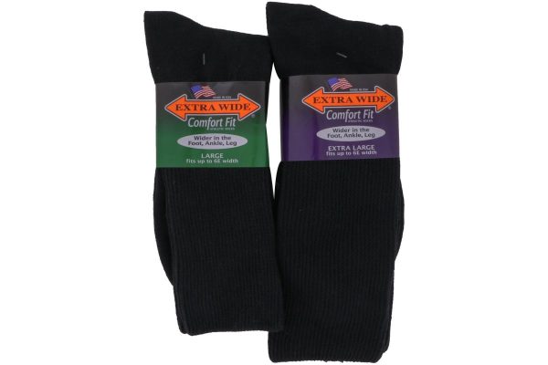 Extra Wide Socks Crew Black Online