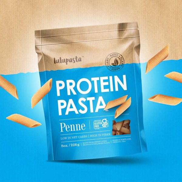 Penne Protein Pasta - 19g Protein & 4g Net Carb, Lupin Pasta, Keto Pasta, Gluten Free, 8 oz. Online Sale