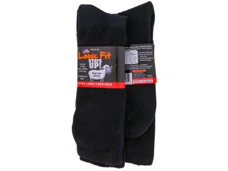 Socks Loose Fit Wool Crew Black Discount