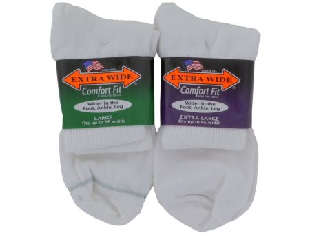 Extra Wide Socks Quarter White Online