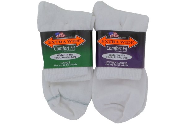 Extra Wide Socks Quarter White Online