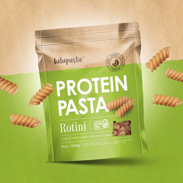 Rotini Protein Pasta - 19g Protein & 4g Net Carb, Lupin Pasta, Keto Pasta, Gluten Free, 8 oz. Hot on Sale