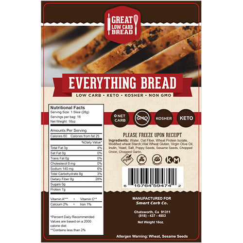 Everything Sliced Bread - 0g Net Carb, High in Protein, High Fiber, Non-GMO Discount